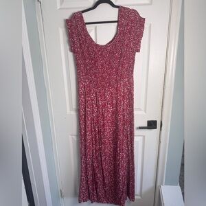 SHEIN Red Floral Maxi Dress